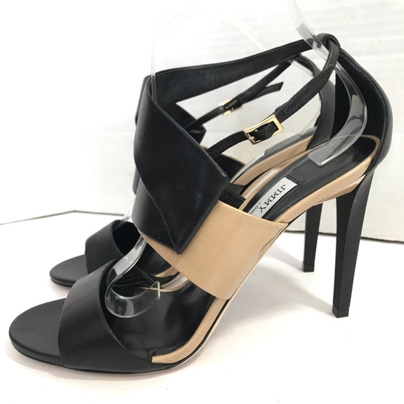 Jimmy Choo Shoes - Jimmy Choo black and nude strappy heel sandals